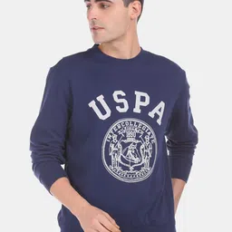 U.S. Polo Assn. Men Navy Blue Brand Logo Printed Sweatshirt-picture-43