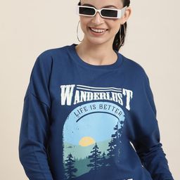 HERE&NOW Pure Cotton Graphic Printed Casual Sweatshirt-picture-24