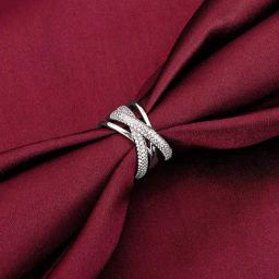 GIVA 925 Sterling Silver Zircon Weave Ring Fixed Size For Women-image-23
