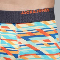 Jack & Jones Men Multicolor Regular Geometric Print Trunk - Pack of 2 image 5