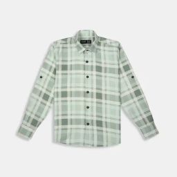 Cavio Green Checks Shirt-image-12