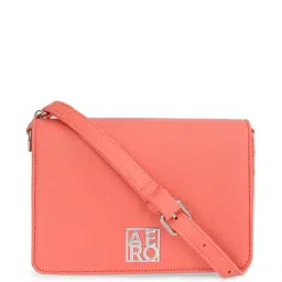 Aeropostale Harlow Pink PU Textured Sling Handbag-image-67