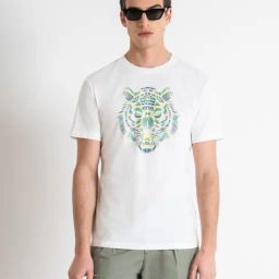 Antony Morato Off White Slim Fit Printed T-Shirt-image-23