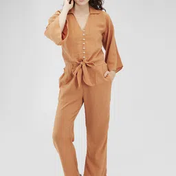 Iti Pure Cotton Front Tie-Up Top & Straight Trousers Co-Ord Set-image-23