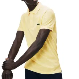 Lacoste Yellow Slim Fit Petit Pique Polo T-Shirt-image-48