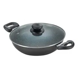 Prestige Omega Black Deluxe Granite 260 mm Kadai with Lid - Set of 1-30