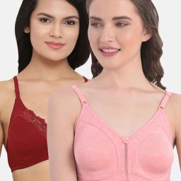 Clovia Multicolor Non Wired Non Padded Full Coverage Bra (Pack Of 2)-image-50