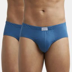 Jockey 8035 Blue Super Combed Cotton Poco Briefs with Ultrasoft Concealed Waistband - Pack of 2-image-71
