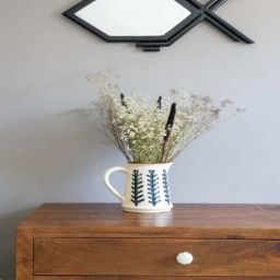 Calbasu Black Metal And Glass Decorative Mirror-13