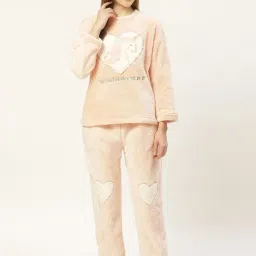 LILL Peach Top And Pyjamas With Eye Mask-picture-13