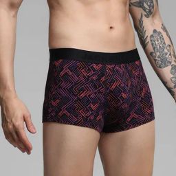 Jack & Jones Men Multicolor Regular Geometric Print Trunk - Pack of 2 image 3