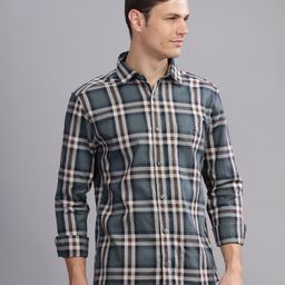 THREE DAYS Tartan Checked Spread Collar Long Sleeves Cotton Comfort Shirt-image-38