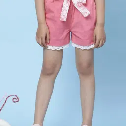 BIBA Girls Pink Cotton Shorts-image-29