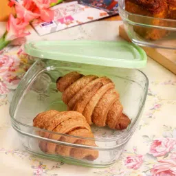 Duralex 'Freshbox' Transparent & Green Glass 17 cm Container With Lid (1.5 L) - Set of 2-picture-41