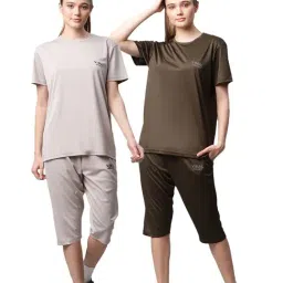 Vimal Jonney Multicolored Regular Fit T-Shirt With Capris (Pack Of 2)-image-60