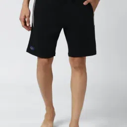Peter England Black Cotton Regular Fit Shorts-picture-36