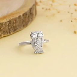 GIVA 925 Sterling Silver Owlet Ring Fixed Size For Women-image-76