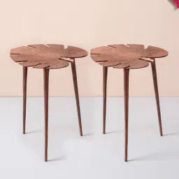 Nestroots Solid Copper Aluminium 3 Leg Coffee Table - Set of 2-image-26