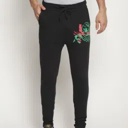 Masculino Latino Black Cotton Regular Fit Printed Joggers-picture-13