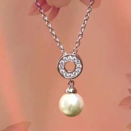 925 Silver Freshwater Pearl Drop Love Circle Pendant with 18-inch Chain for Women & Girls-image-58