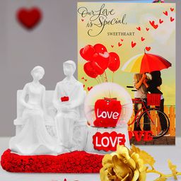 Archies Multicoloured Combo of Love Figurine, Rose & Greeting Card-image-32