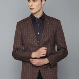 Louis Philippe Brown Slim Fit Checks Blazers-image-41