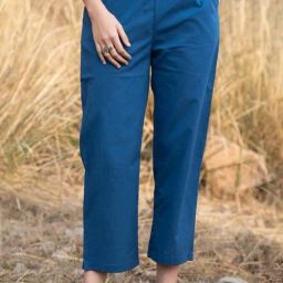 Akiso Neela Solid Indigo Straignt Pants-image-37
