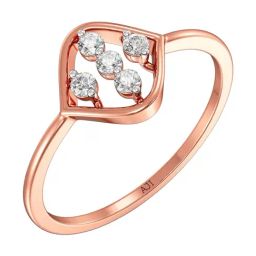 Joyalukkas 18k (750) Purity Rose Gold Charming Droplet Diamond Ring-image-77