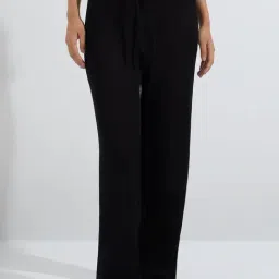 Wunderlove by Westside Black Solid High-Rise Lounge Pants-image-96