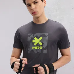 HRX by Hrithik Roshan Brand Logo Printed Regular Fit Rapid-Dry Training T-shirt-image-60