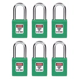 BRADY Lockout Padlock Keyed Different Nylon Std Body Size Hardened Steel Std Green, 2XU68-99
