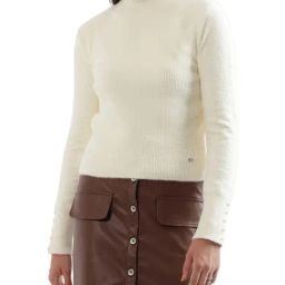 Elle White Self Pattern Sweater-image-82