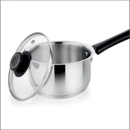 Prabha Stainless Steel Silver Encapsulated Base Induction Base Saucepan with Lid - 0.85 L, Size 12cm-image-36