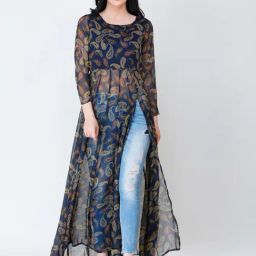 Scorpius Navy Printed Long Top-17