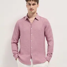 The Bear House Pink Slim Fit Solid Shirt-picture-44