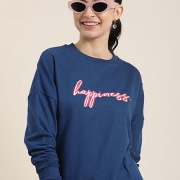 HERE&NOW Pure Cotton Typography Printed Casual Sweatshirt-picture-30