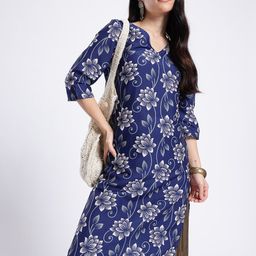 Anouk Rustic Floral Printed V-Neck Straight Kurta-image-61