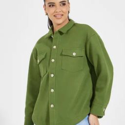 Styli Green Plain Jacket-picture-12