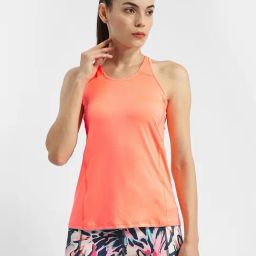 MADAME Orange Regular Fit Tank Top-image-67