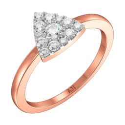 Joyalukkas 18k (750) Purity Rose Gold Stylish Geometric Diamond Ring-image-62