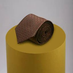 Louis Philippe Brown Embroidered Tie-image-48