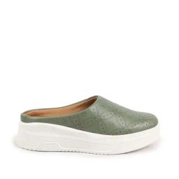 Fausto Women's Olive Mule Wedges-image-51