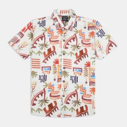 Cavio Boys Maroon Cotton Comfort Fit Printed Shirt-image-4