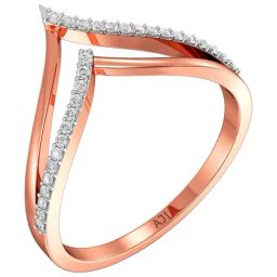 Joyalukkas 18k (750) Purity Rose Gold Sleek Elegance Diamond Ring-image-60