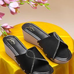 JM Looks Women's Platform sandal women chunky Heel Slip-on Sandal for casual Wear-57