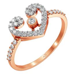 Joyalukkas 18k (750) Purity Rose Gold Vintage Heart Diamond Ring-image-69