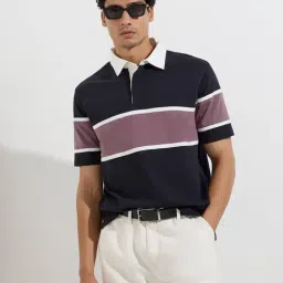 WES Casuals by Westside Navy Relaxed-Fit Cotton-Blend Polo T-Shirt-picture-43