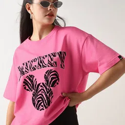 Bewakoof AIR Women Mickey Mouse Printed T-shirt-image-24
