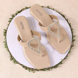 Metro Embellished Open Toe Flats-16