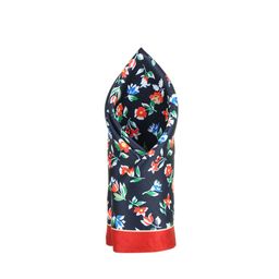 Alvaro Castagnino Men Navy Blue & Red Printed Pocket Square-12